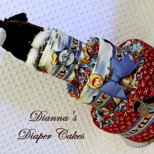 Horse Baby Diaper Cake Country Western for a BOY or GIRL Shower Gift or Centerpiece