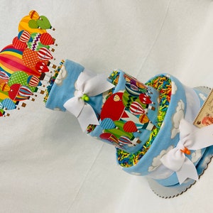 Hot Air Balloons Baby Diaper Cake Shower Gift or Centerpiece image 1