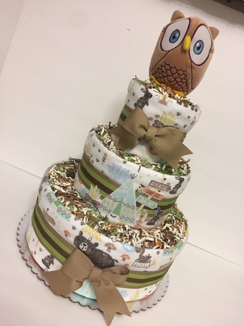 Camping Baby Diaper Cake Tribal Boys Girls neutral Shower Gift Etsy