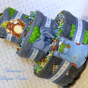 Cypress Row Baby Boys Blue Diaper Set - Snips & Snails Puppy Dog Tails