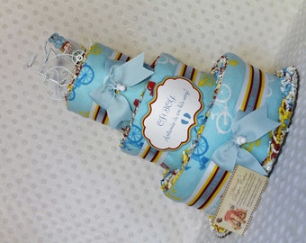 Bicycle Baby Diaper Cake Bike PINK or BLUE Shower Gift or Centerpiece