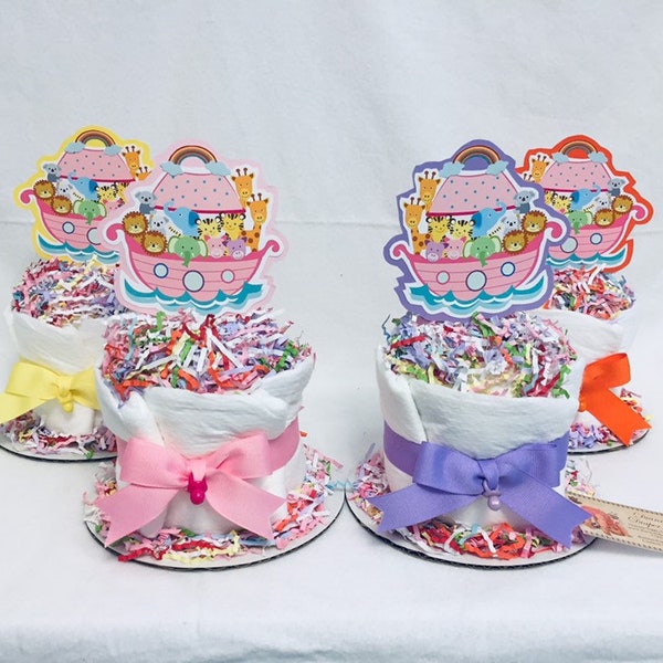 Baby Diaper Cakes 4 Options Noahs Ark set of 4 Shower Centerpieces