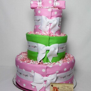 Peas in a Pod Girls Baby Diaper Cake Shower Gift or Centerpiece image 3