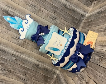 Baby Diaper Cake Surfing Surfer Shower Centerpiece Gift Baby on Board