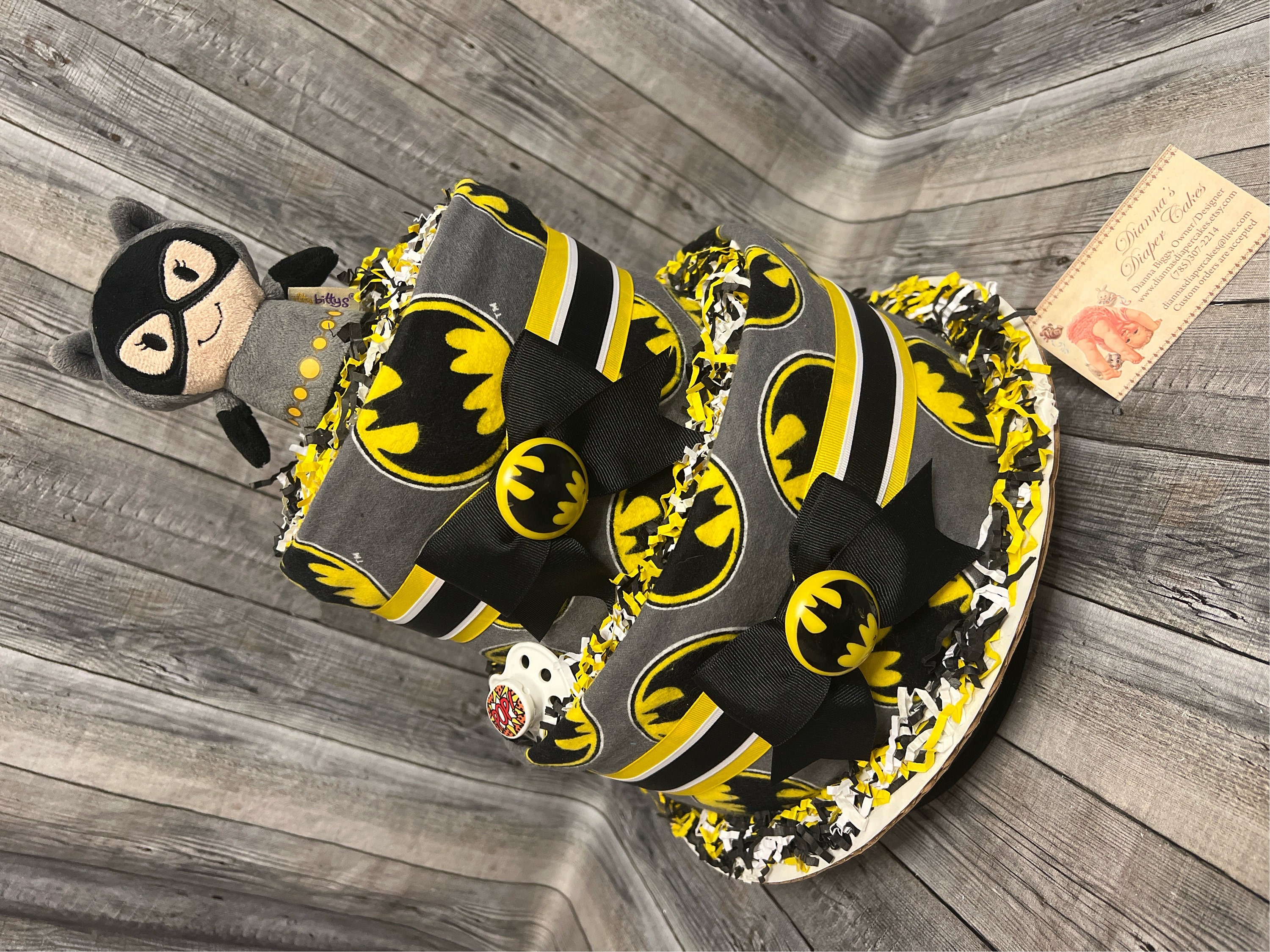 diaper cake batman baby shower cake