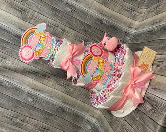 Baby Diaper Cake Noah's Ark GIRLS BOYS NEUTRAL Shower Gift Centerpiece