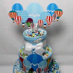 Hot Air Balloons Baby Diaper Cake Shower Gift or Centerpiece image 7