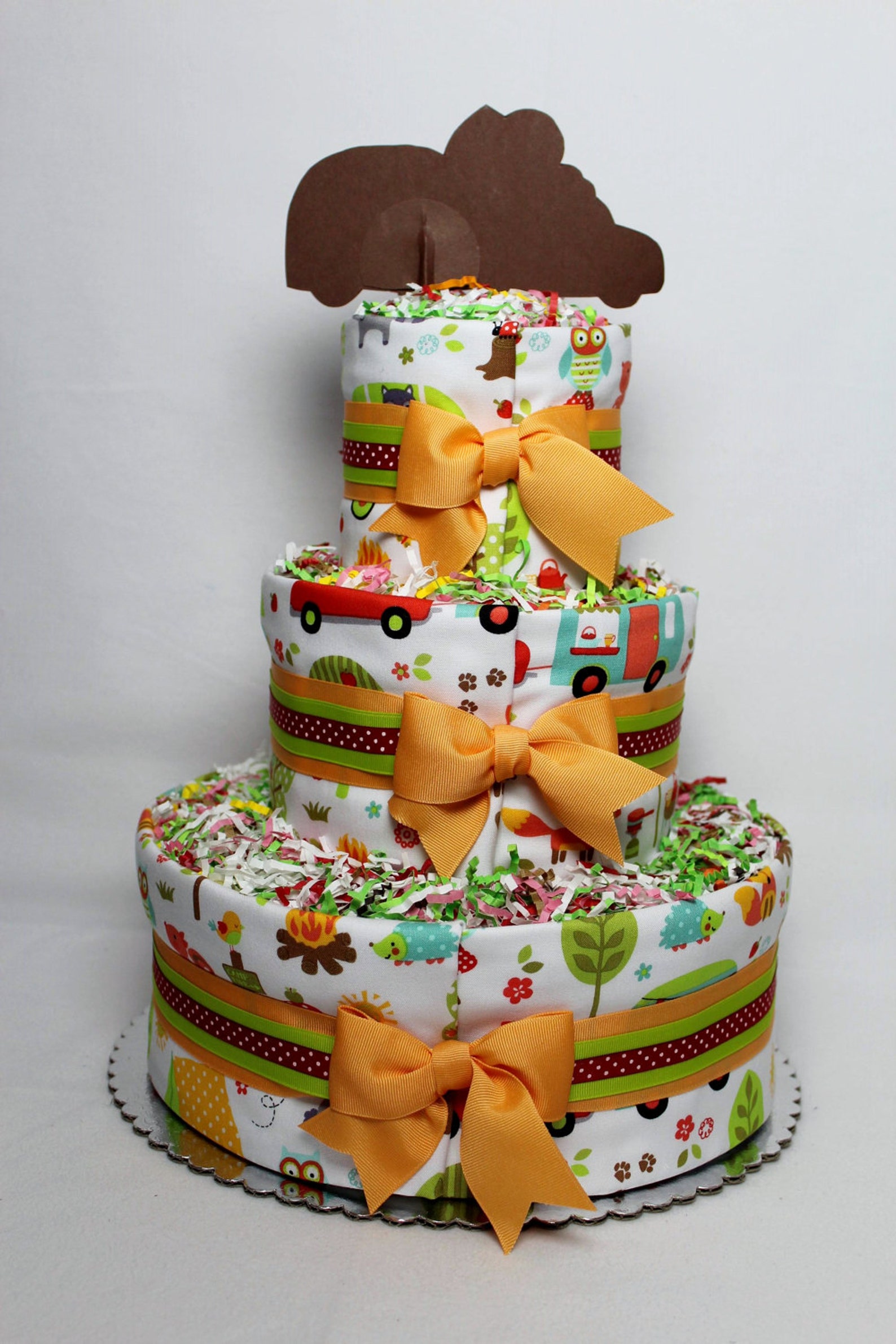 Camping Baby Diaper Cake Glamping Girls Camper Shower Gift Etsy