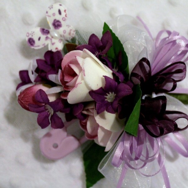 Corsage Purple Baby Shower Mom to Be