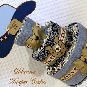 Cowboy Baby Diaper Cake SELECT FABRIC Shower Gift Centerpiece