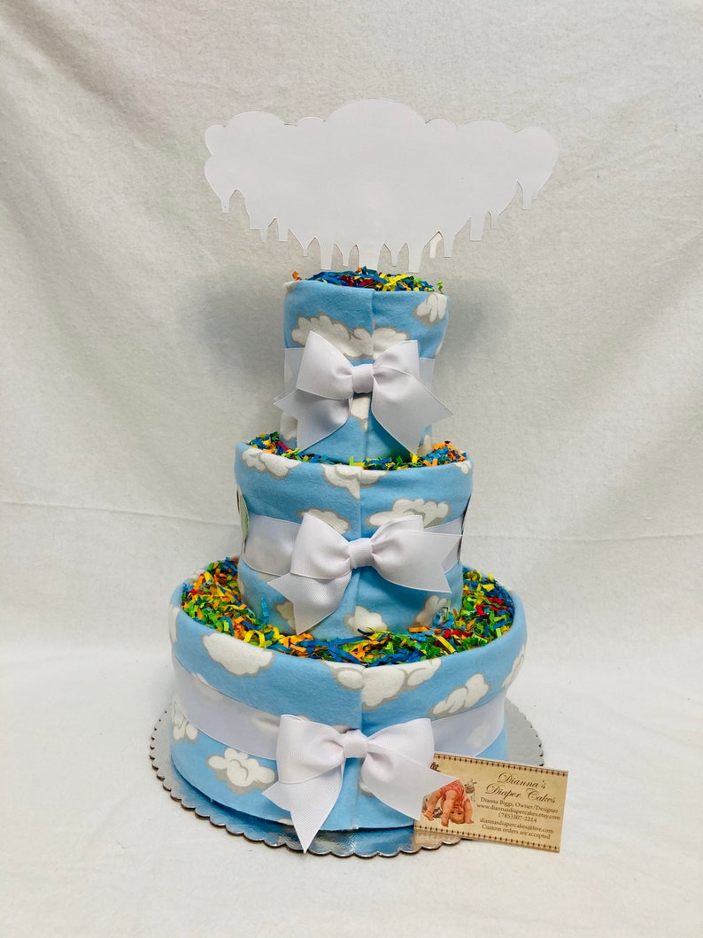 Hot Air Balloons Baby Diaper Cake Shower Gift or Centerpiece image 8