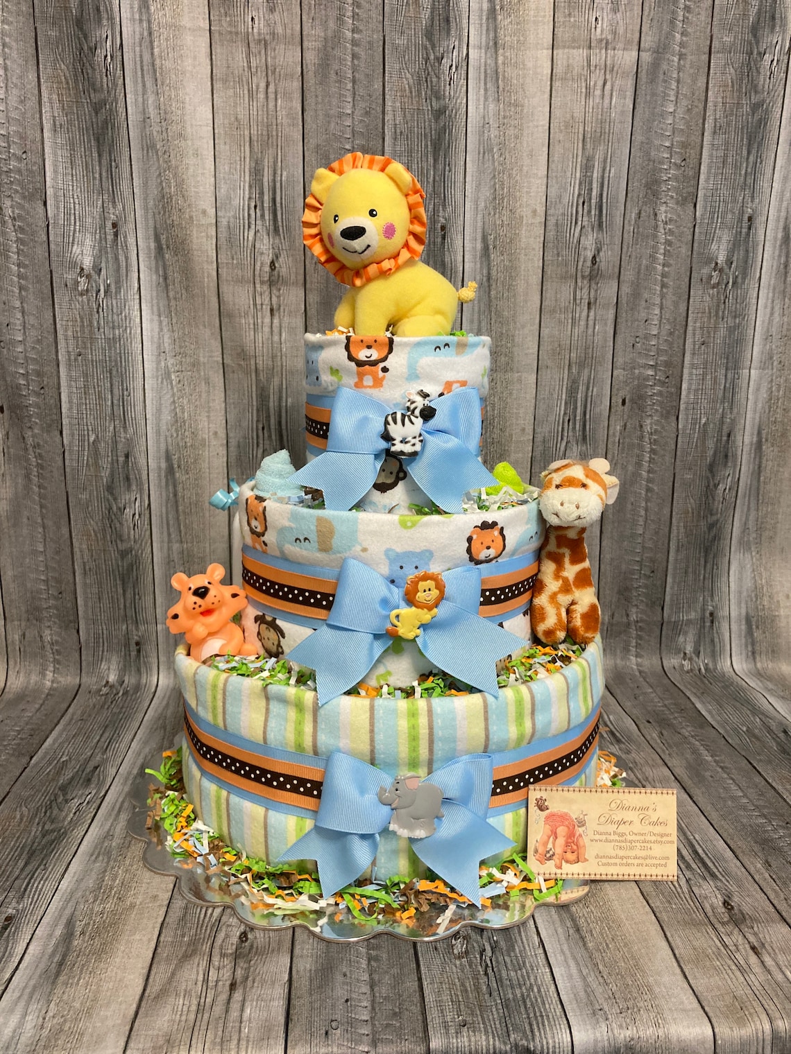 Zoo Animals Baby Diaper Cake and 4 Stork Bundles Shower Gift - Etsy