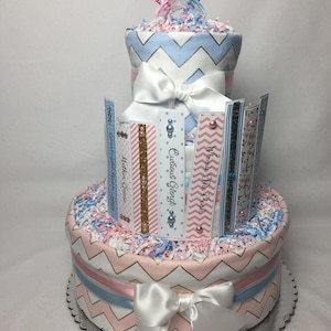 Story Books Baby Diaper Cake Twins Shower Gift Centerpiece