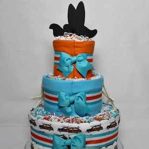 Baby Diaper Cake Surfing Surfer Shower Centerpiece Gift Baby on Board image 3