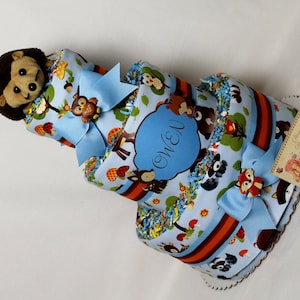 Baby Diaper Cake Woodland Animals SELECT TOPPER Shower Gift Centerpiece