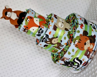 Baby Diaper Cake Woodland Animals SELECT TOPPER Shower Gift or Centerpiece