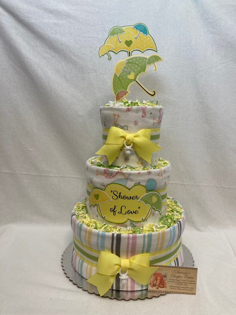 Shower of Love Baby Diaper Cake Sprinkle Centerpiece Gift image 7