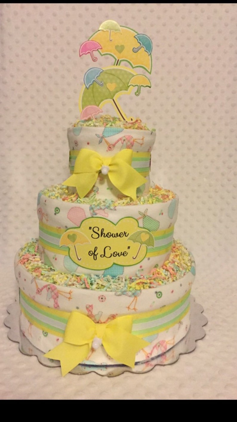 Shower of Love Baby Diaper Cake Sprinkle Centerpiece Gift image 9