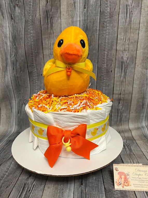 Duck Baby Diaper Cake FREE SHIPPING Tier Shower Surfer Neutral