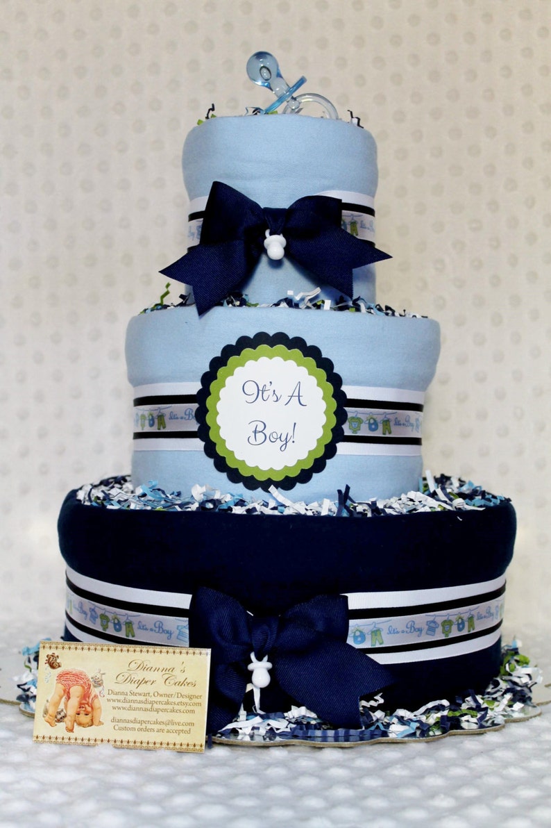 Baby Diaper Cake Boys Shower Gift or Centerpiece - Etsy