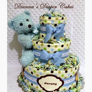 Baby Diaper Cake Teddy Bears SELECT FABRIC Shower Gift Centerpiece