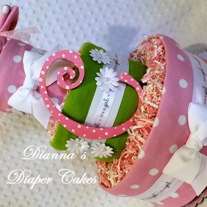 Peas in a Pod Girls Baby Diaper Cake Shower Gift or Centerpiece image 2