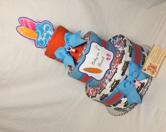 Baby Diaper Cake Surfing Surfer Shower Centerpiece Gift Baby on Board