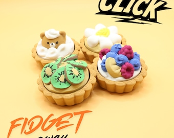 Dessert Tart Fidget Keychain | Clicker Fidget Toy |  Bag Charm