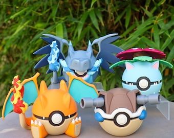 Charizard Venusaur Blastoise - Espositore da collezione Poké Ball - Megaevoluzione