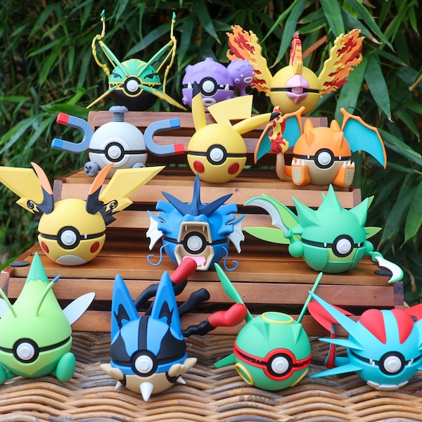 Pokeball-ställ | Samlarfigurhållare | Mixade designer | 2-, 3-, 6- och 9-pack
