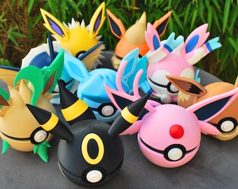 Eeveelution - Pokeball Collectible Display + Shiny Version