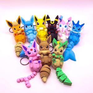 Evolution Flexi Keychains Eeveelution