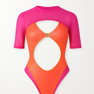 Carnival Monday Wear Monokini/Swimsuit w/ Mesh Crop Top | Festival Bodysuit | Carnival Monday Wear | Jouvert