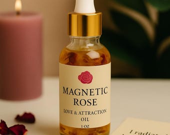 Magnetic Rose – Love and Attraction Ritual Oil • Self Love Oil • Romance and Passion Conjure Oil • Beauty Glamour Spell Oil