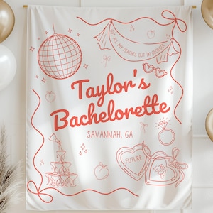 Custom Savannah Bachelorette Georgia Peach Bachelorette Banner Sign Georgia Bride Party Decor Bach Weekend Backdrop Bach Personalized