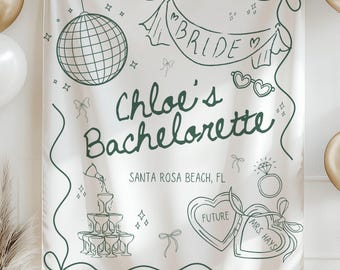 ¡Banner personalizado para despedida de soltera! ¡Personaliza los colores! Pancarta para despedida de soltera, tapiz para despedida de soltera, decoración para baby shower de fin de semana.