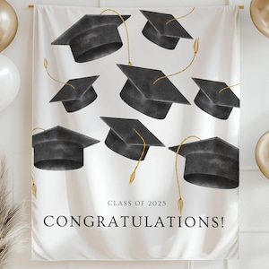Class of 2025 Graduation Backdrop Custom Grad Party Banner High School Graduation Decor College Graduation Decorations Congrats Grad Sign