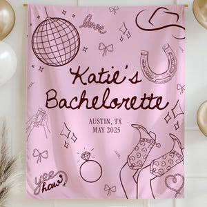 Western Bachelorette Banner Last Rodeo Bachelorette Party Decor Disco Cowgirl Banner Denim and Diamond Nash Bash Party Decorations
