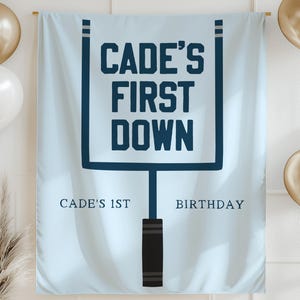 First Down Birthday Banner Football Birthday Party Decor 1st Birthday Banner Boy Sports Theme Birthday Custom Name Party Sign Football Theme