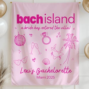 Custom Bach Island A Bride Has Entered the Villa Banner Love Island Bachelorette Party Sign Tropical Hen Party Customized Banner