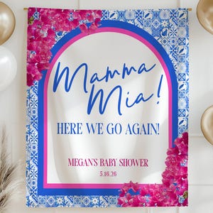Mamma Mia Babyparty Girlande Babyparty Banner Babyparty Dekor Disko Baby Banner Baby Girl mit griechischem Thema Name Name Baby Girlande Baby Girlande