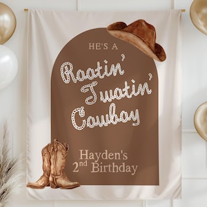 Rootin Twotin Cowboy Birthday Banner Two Year Old Boy Western Party Decor Cowboy Birthday Sign 2nd Birthday Banner Wild West Theme