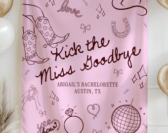 Western Bachelorette Banner Last Rodeo Bachelorette Kick the Fräulein Auf Wiedersehen Cowgirl Banner Nash Bash Partydekoration Nashville Bachelorette