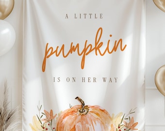 A Little Pumpkin on the Way Banner Fall Baby Shower Banner Autumn Baby Shower Decorations Gender Neutral Baby Shower Decor Custom Sign