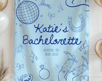 Western Bachelorette Banner Last Rodeo Bachelorette Party Decor Disco Cowgirl Banner Denim and Diamond Nash Bash Party Decorations