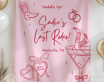 ラストロデオ 独身パーティーバナー ウエスタン 独身パーティーデコレーション カウガール 花嫁サイン カントリー 独身パーティー カスタムブーツスクーティンバナー