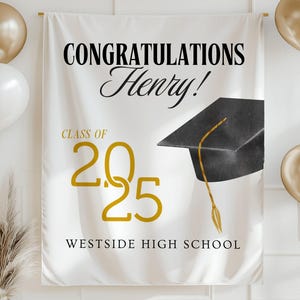 Class of 2025 Graduation Backdrop Custom Grad Party Banner High School Graduation Decor College Graduation Decorations Congrats Grad Sign