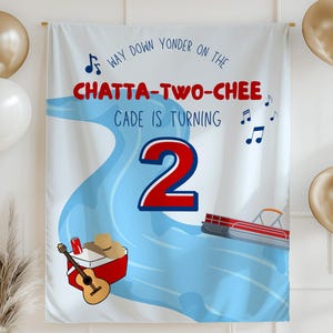 Banner de cumpleaños Chatta-TWO-chee, decoración de segundo cumpleaños con temática de Chattatwochee, letrero de fiesta inspirado en Alan Jackson, banner de fiesta de música country y río