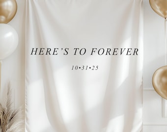 Benutzerdefinierte Engagement Banner, benutzerdefinierte Brautdusche Zeichen, personalisierte Verlobung Party Dekoration, schicke Hochzeit Kulisse