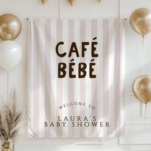 Cafe Bebe Baby Shower Banner Französisch Baby Shower Decor Kaffee Thema Baby Shower Banner Neutral Baby Shower Banner Chic Baby Shower Decor